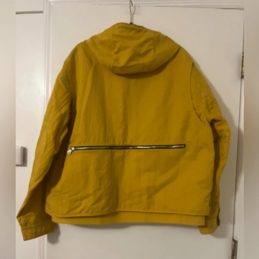 Banana Republic Hooded Fishing Wading Jacket Mens Large Yellow Utility Pockets